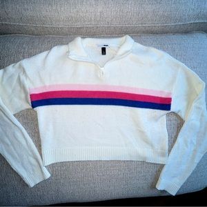 Cropped Quarter Zip Sweater